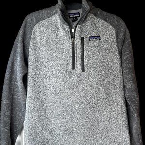 Patagonia Men's Adult Better Sweater Fleece Nickel/Forge Grey 1/4 Zip Size Small